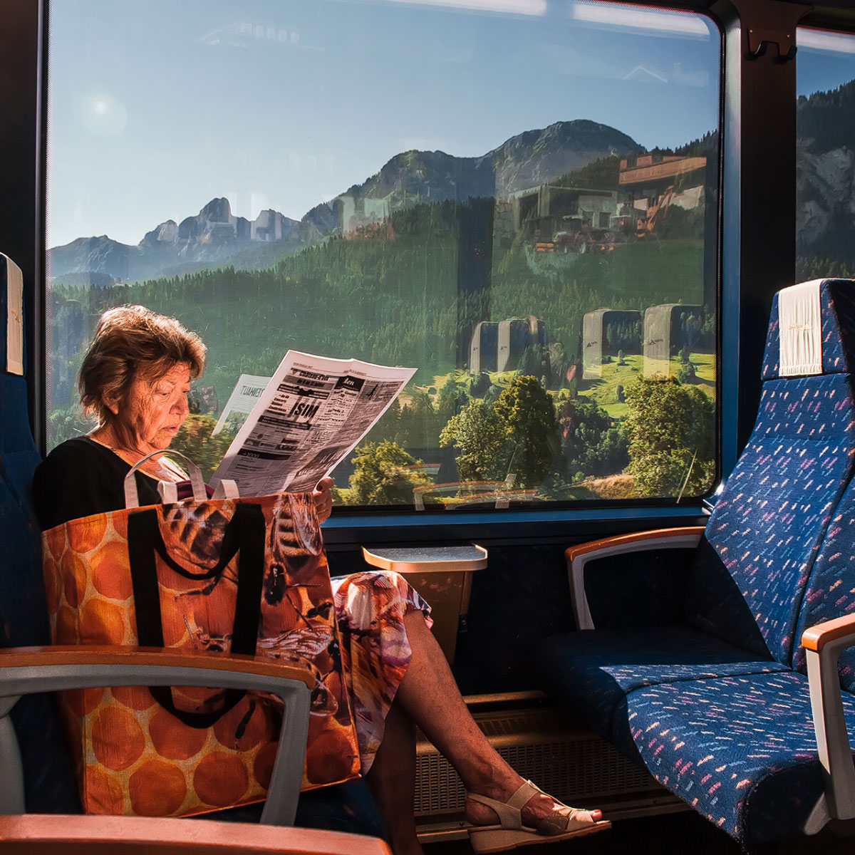 Roberto Camargo, Camino a la estación de tren Rossinière, 2013.